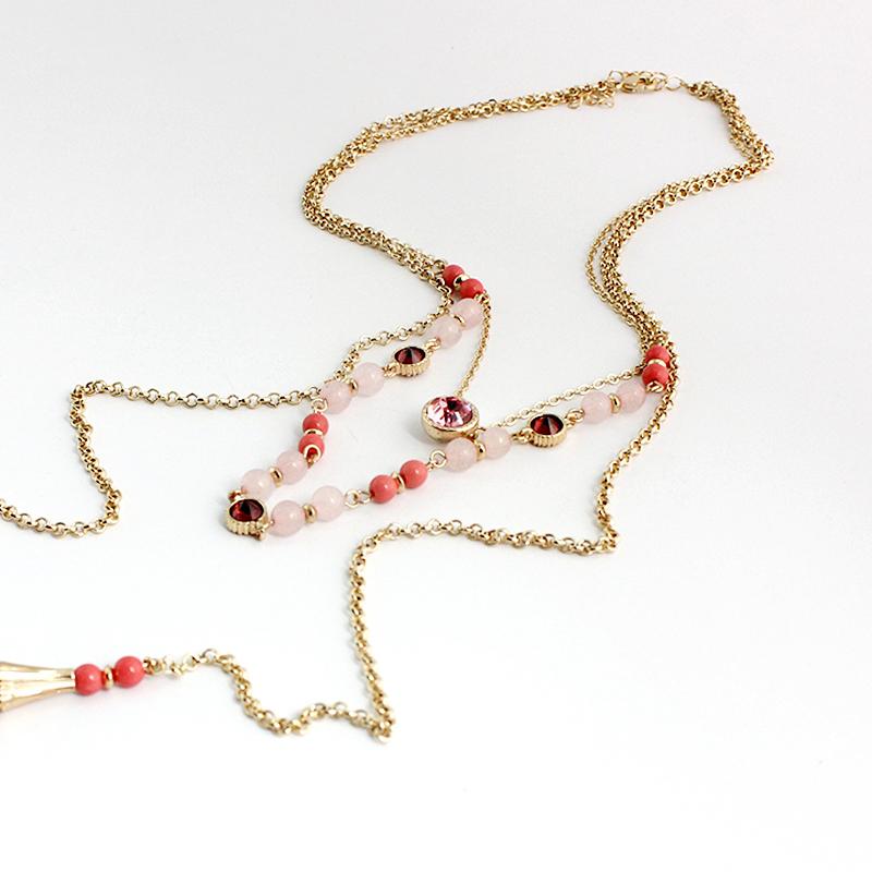 Beaded Layered Tassel Necklaces