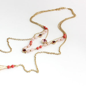 Beaded Layered Tassel Necklaces
