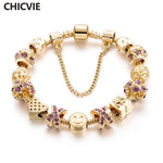 Hugs and Kisses Crystal Charm Bracelet
