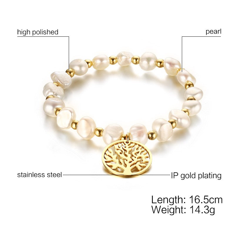 Fresh Water Pearl Tree of Life Bracelet