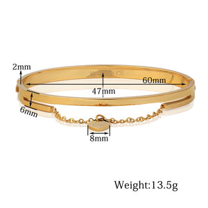 Chain Charm Bangle Bracelet