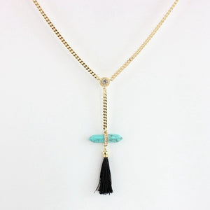 Natural Stone Shard & Tessel Necklace