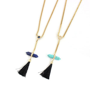Natural Stone Shard & Tessel Necklace