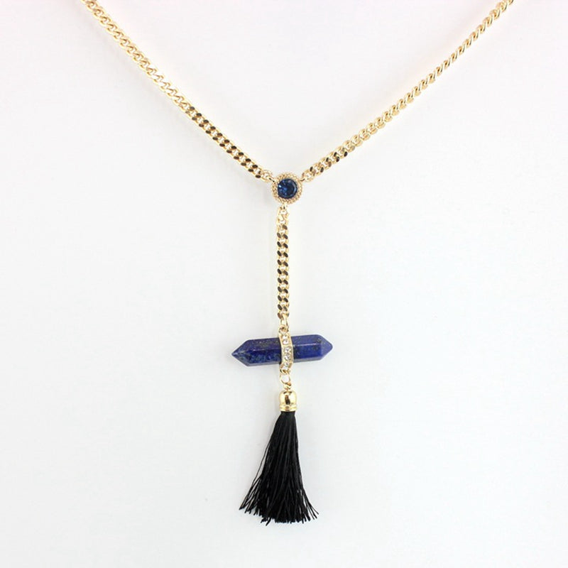 Natural Stone Shard & Tessel Necklace