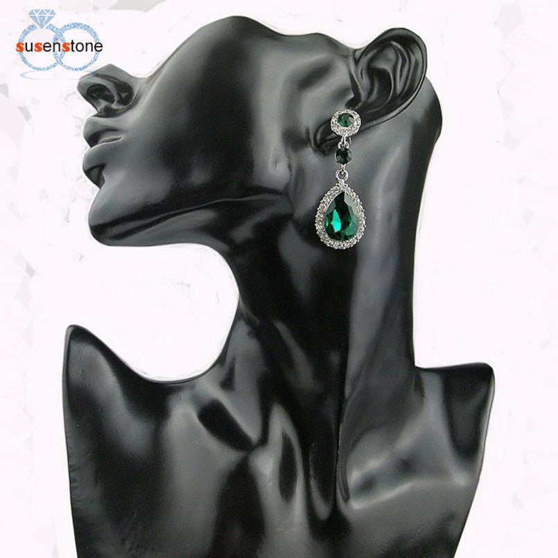 SUSENSTONE Wedding Jewelry Rhinestone Style Wedding Earrings For Women