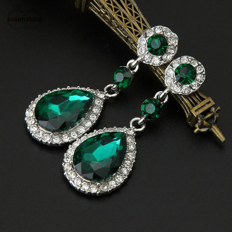 SUSENSTONE Wedding Jewelry Rhinestone Style Wedding Earrings For Women