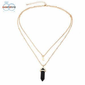 Moon And Shard Layered Necklace
