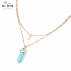 Moon And Shard Layered Necklace