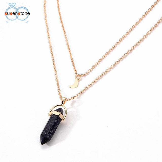 Moon And Shard Layered Necklace