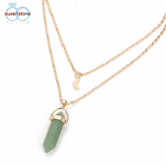Moon And Shard Layered Necklace