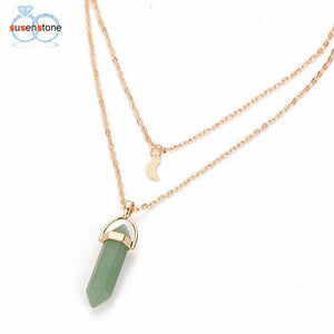 Moon And Shard Layered Necklace