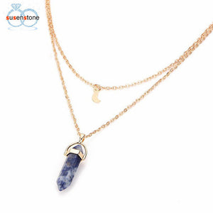 Moon And Shard Layered Necklace