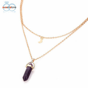 Moon And Shard Layered Necklace