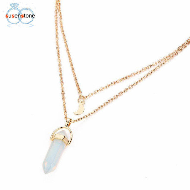 Moon And Shard Layered Necklace