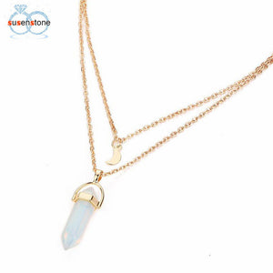 Moon And Shard Layered Necklace