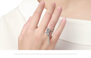 Lucky Clover and Tassel Charm Ring