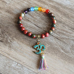 7 Chakra Om Tassel Bracelet