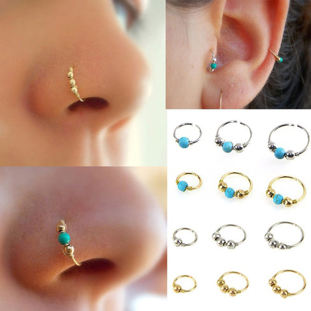 Beaded Nose or Earring Stainless Steel