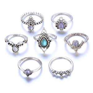 7 Pc. Boho Flora Ring Set