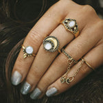 5 Pc. Moon Ring Set