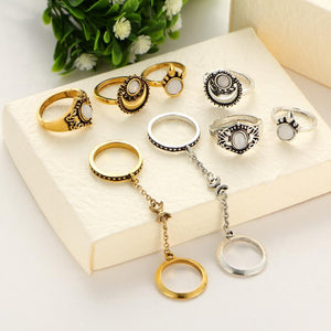5 Pc. Moon Ring Set