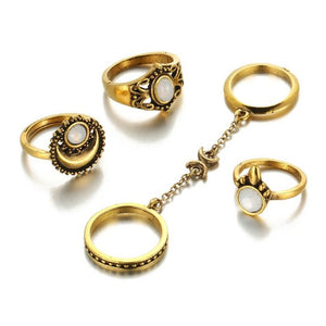 5 Pc. Moon Ring Set