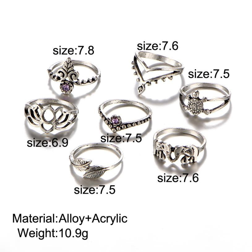 7 Pc. Nature Ring Set