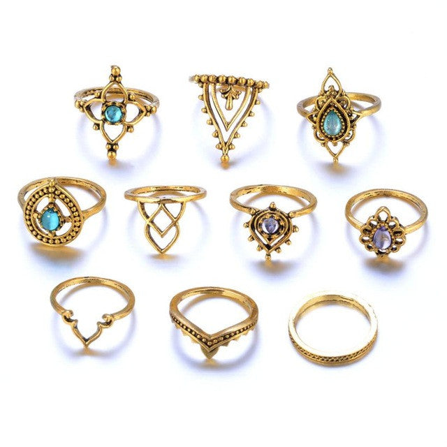 10 Pcs. Hindi Style Ring Set