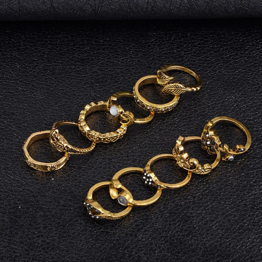 11 Pc. Vintage Flower Ring Set