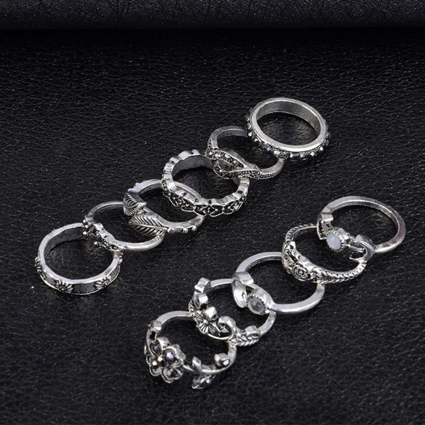 11 Pc. Vintage Flower Ring Set