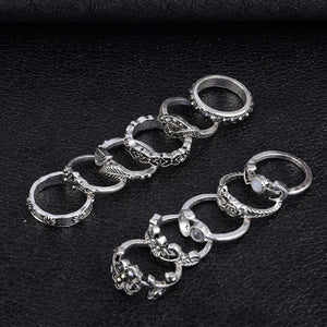 11 Pc. Vintage Flower Ring Set