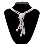 Double Tie Pearl Necklace