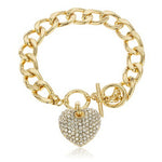 Crystal Heart Charmed Toggle Bracelet