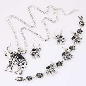 A Mother And Hers Elephant Necklace Set