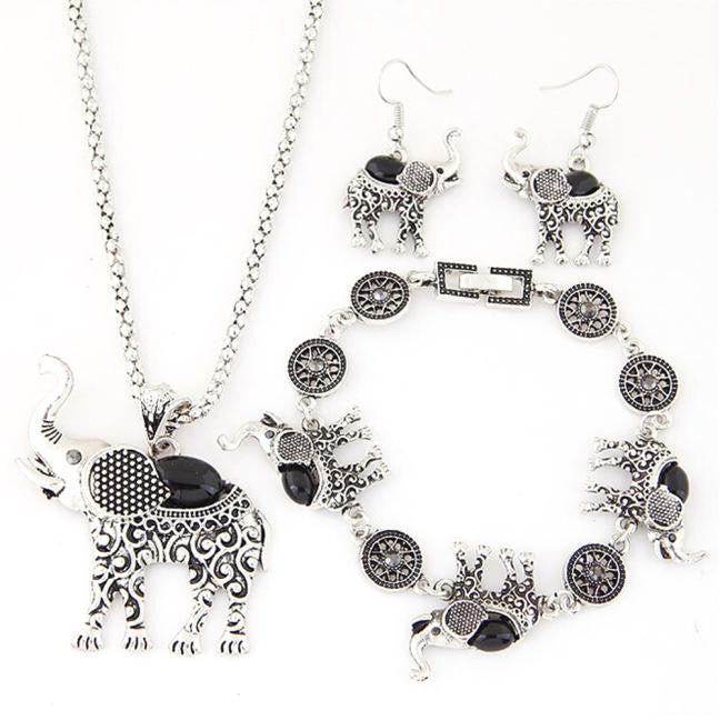 A Mother And Hers Elephant Necklace Set