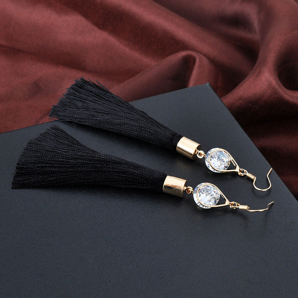 Tear Drop Cage & Tassel Earrings