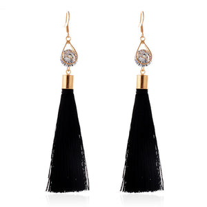 Tear Drop Cage & Tassel Earrings