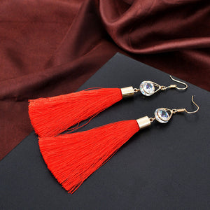 Tear Drop Cage & Tassel Earrings
