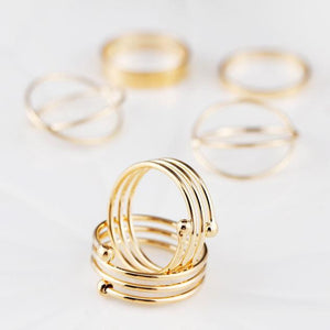 6 Pc. Gold Polished Ring Set