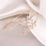 Delicate Leaf Rose Gold Bangle
