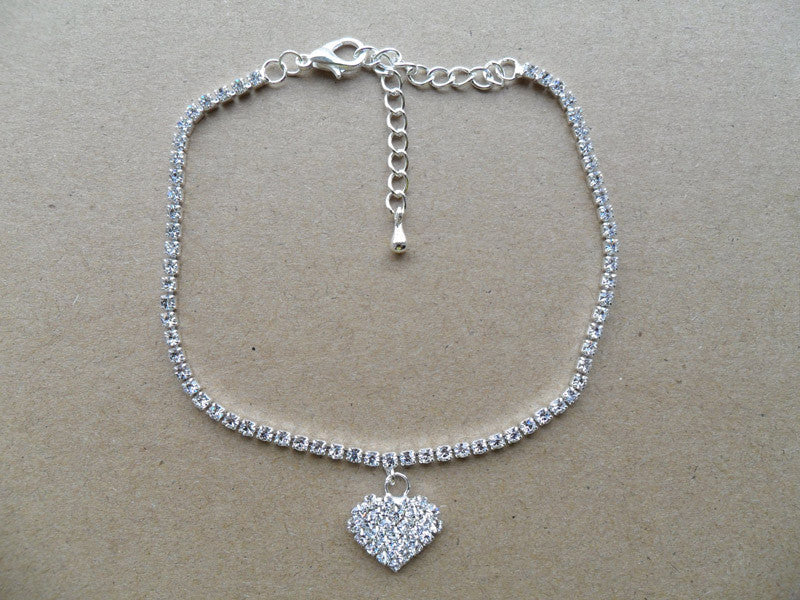 Crystal Heart Anklet