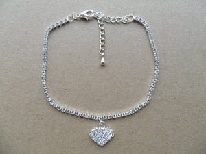 Crystal Heart Anklet