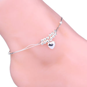 Bead & Heart Anklet