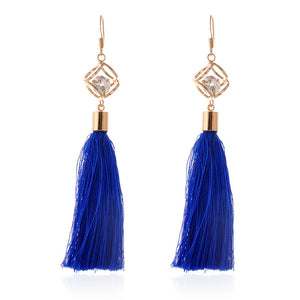 Cylinder Cage & Tassels Earrings