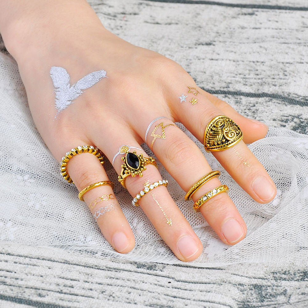 7 Pc. Vintage Crystal Ring Set