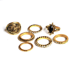 7 Pc. Vintage Crystal Ring Set
