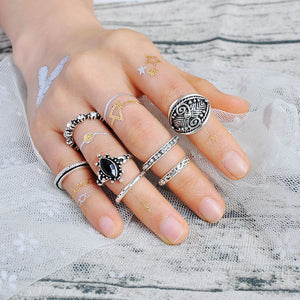 7 Pc. Vintage Crystal Ring Set