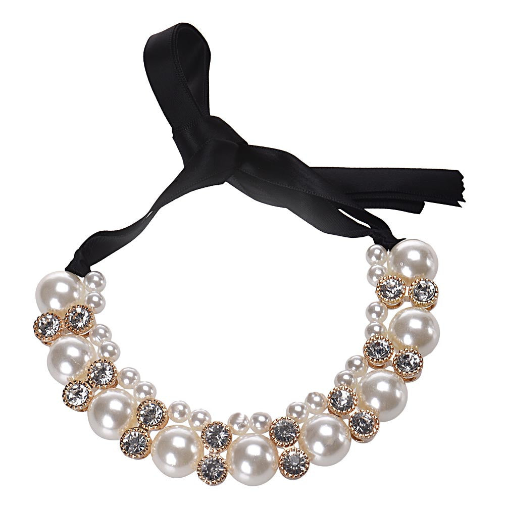 Pearl Spakles Collar Necklace