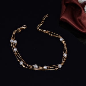 Pearls And Beads Layered Anklet