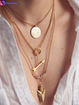 Wings And Arrows Layered Necklace